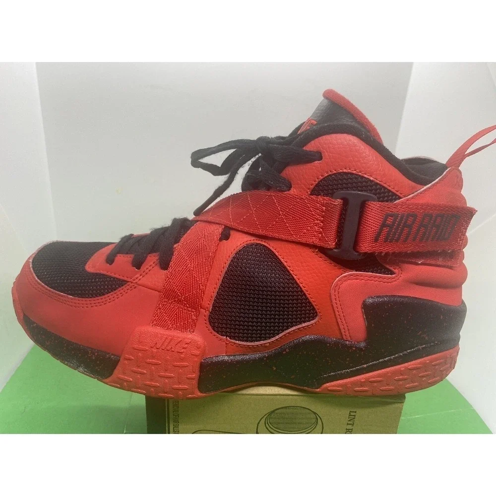 Nike Air Raid University Red Black 642330-600 Bred Mens Size 10.5 High Top